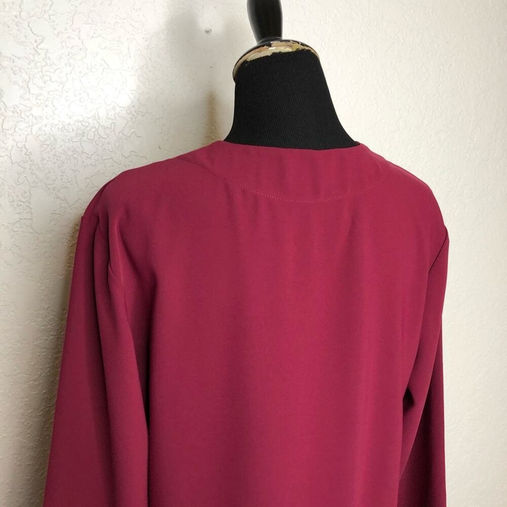 Amanda Uprichard maroon wine v neck shift dress size Medium - Picture 9 of 12
